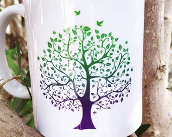 Mug tasse Arbre de vie Yggdrasil personnalisé avec le prénom de votre choix - Yonacrea