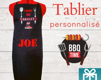 Tablier de Cuisine personnalisable - Chef du Barbecue - Yonacrea - 4 couleurs