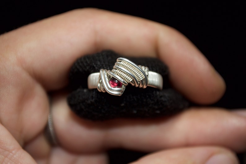 Tourmaline Wire wrap ring Rubellite Tourmaline Size 8 Sterling Silver
