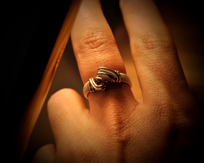 Tourmaline Wire wrap ring Rubellite Tourmaline Size 8 Sterling Silver