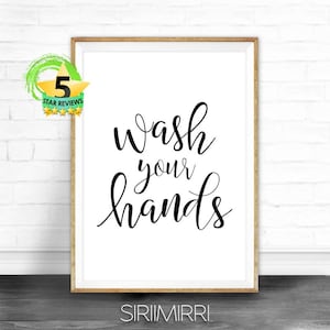 Bathroom Art Printable Wash Your Hands Funny Bathroom Print | Etsy