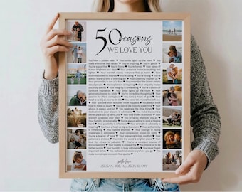 50 Gründe, warum wir dich lieben Foto-Poster, personalisiertes Geburtstagsgeschenk bearbeitbar (digitaler Download) 4