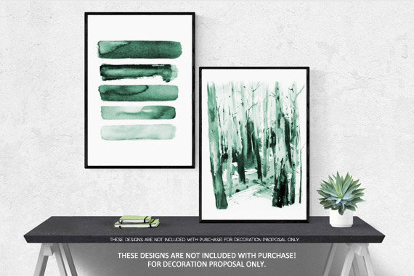 Green Wall Art Stripes Abstract Art Print Watercolor Etsy