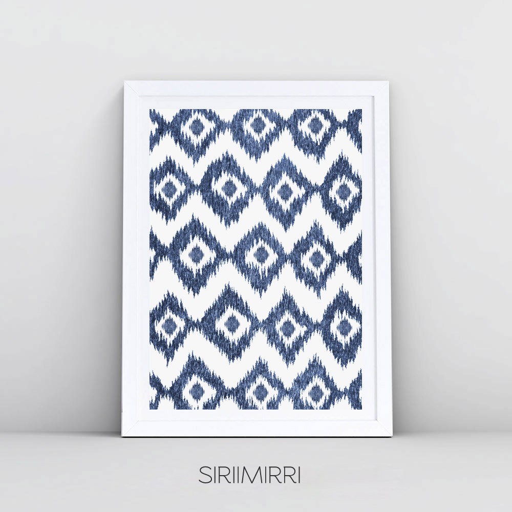 Abstract Painting Navy Blue Watercolour Wall Art Print Etsy