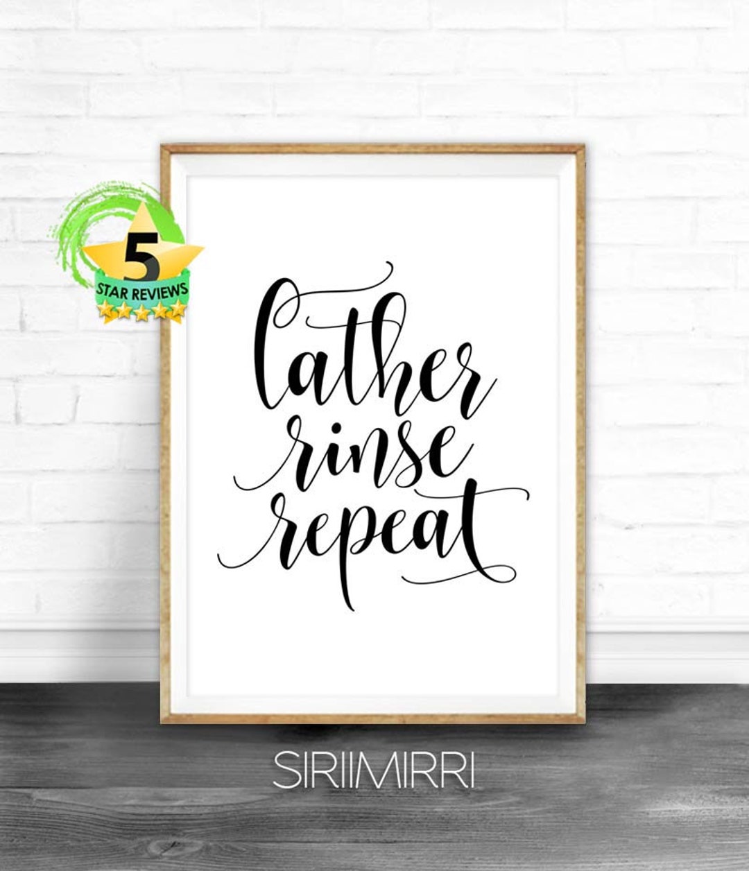 Bathroom Art Printable Lather Rinse Repeat Hair Salon Print - Etsy