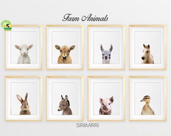 Farm Animal Prints Nursery Decor Farm Baby Animals Lamb Pig | Etsy