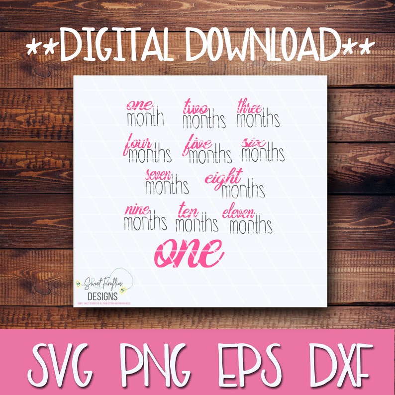 Download Baby Monthly Milestone svg png dxf eps Rainbow Baby | Etsy