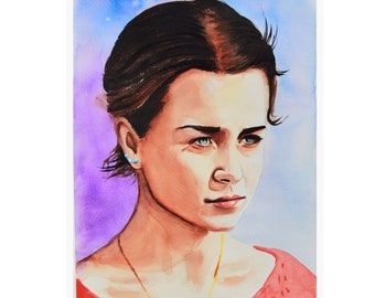 Custom Watercolor Portrait from photo Hand painted  Person Portrait Painting Personalized gifts for sister, girlfriend, wife Original art