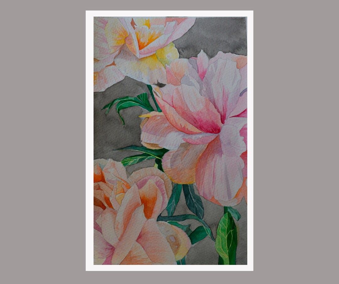Peony Watercolor Printable, Blush Pink Flower, Instant Download, Floral ...