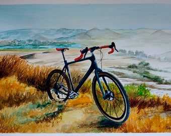 Bike painting Personalize car portrait Gift for car lover Custom sketch car from photo Ukraine shops Custom car watercolor  Home Wall Decor