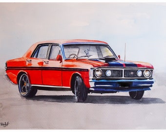 Custom hand drawn car portrait, Watercolor car portrait, Commissioned painting from photo, Vehicle portrait, Gift for Car Lovers