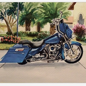Custom watercolor motorcycle from photo, Personalised hand drawn portraits, Custom car portrait painting Car guy gift boyfriend Bike artwork