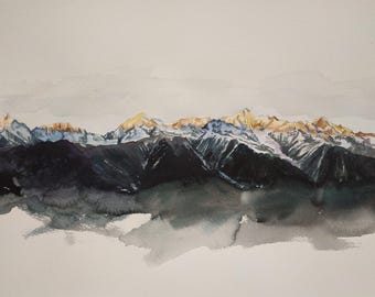Personalized Watercolor Landscape from Photo Travel Memory Gift Mountain and Nature Artwork