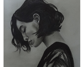 Custom portrait painting from photo Charcoal Drawing Portrait Black White sketch portrait Personalized portrait gifts Original Drawing Art