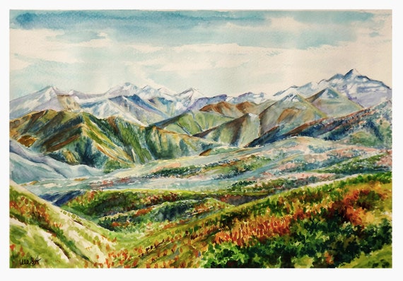Custom landscape painting from photo Watercolor Art commission Personalized painting gifts Mountain wall art Watercolor wedding venue