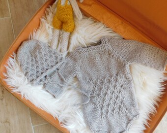 Barboteuse Bebe En Tricot Etsy