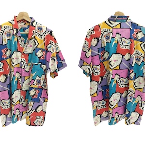 Rare!! Vintage Betty Boop Cartoon Fullprint Spellout Shirt Short Sleeve