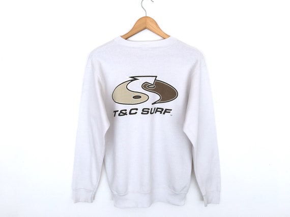 Vintage 90s T&C Surf Designs Surfboards Spellout Pullover