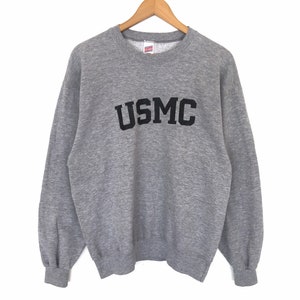 トップス 90s U.S.M.C Black Sweatshirt VTG SOFFE Vintage Soffe Sweats US Marines USMC Sweatshirt Adult Medium