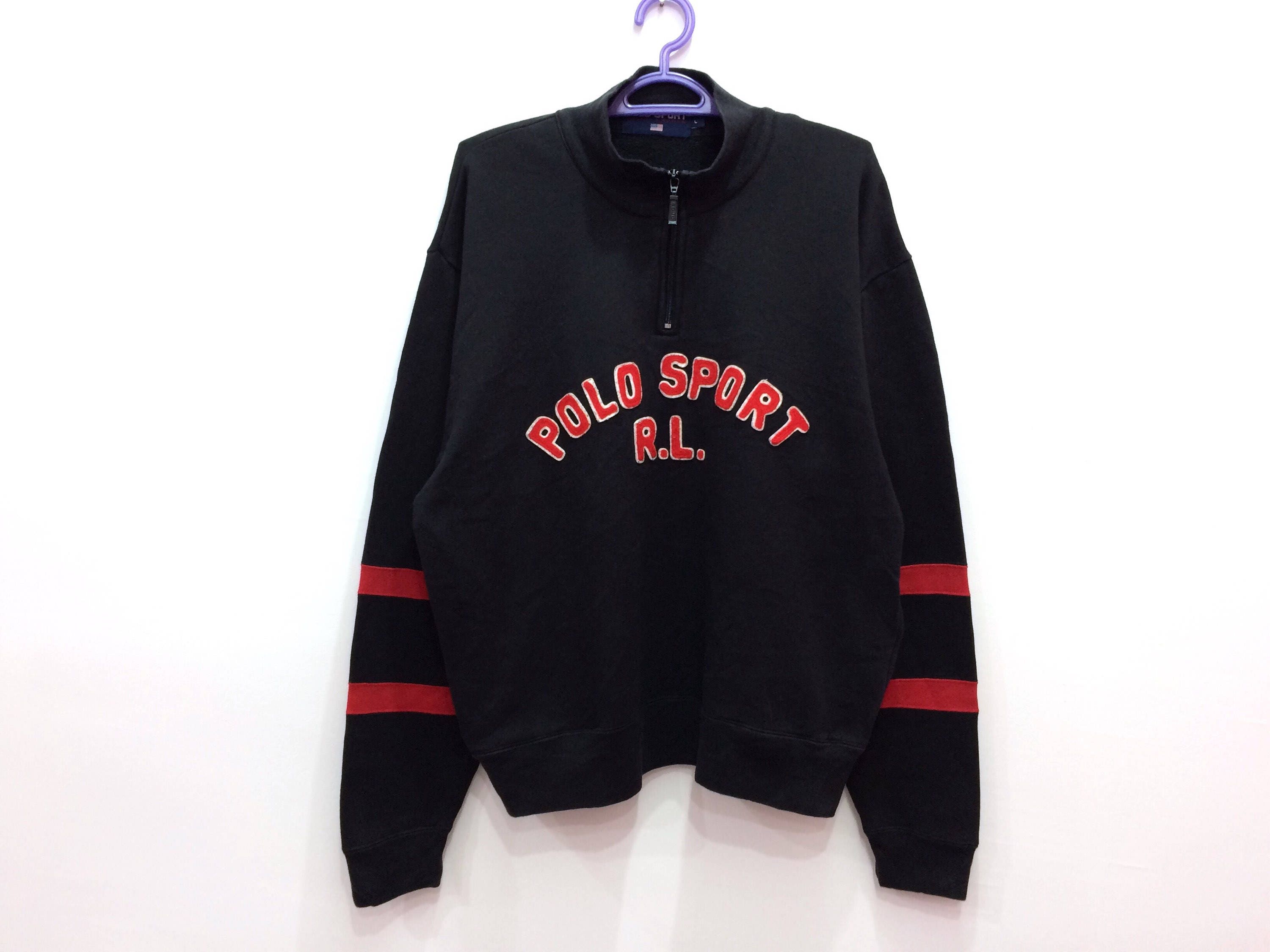 Vintage Polo Sport Ralph Lauren Spellout Half Zipper Pullover Jumper Sweatshirt