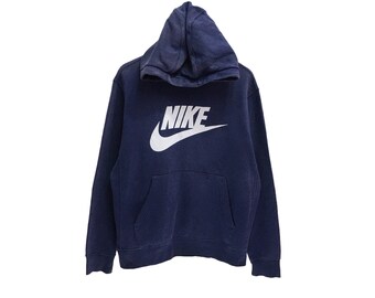 Nike Hoodie Zip Jumper Sweatshirt 00s Vintage Jacket Faux Leather