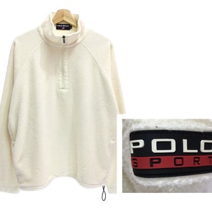 Vintage Polo Sport Ralph Lauren Spellout Sweatshirt Sweater Fleece Half Zip