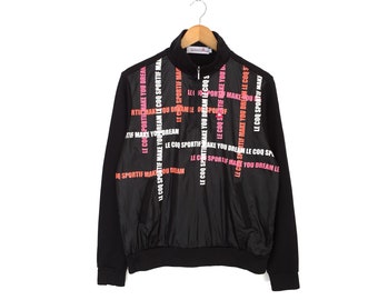 Le Coq Spotif Small Logo Spellout Embroidery Pullover Jumper Sweatshirt Half Zipper