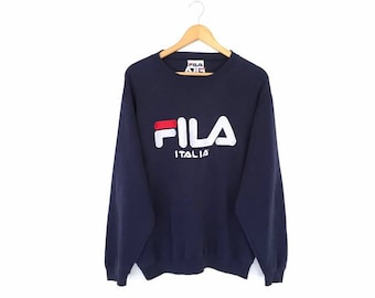 Vintage Fila Big Logo Spellout Embroidery Pullover Jumper Sweatshirt