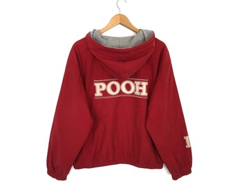 Suéter con capucha y chaqueta con cremallera, estilo vintage, con dibujos animados de Winnie The Pooh, Walt Disney, bordado con hechizos