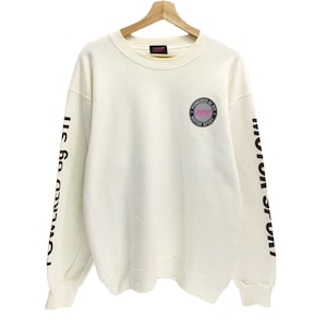 Vintage 90s STI Subaru Tecnica International Motors Sport Powered by STI Spellout Pullover Jumper Sweatshirt Side Tape Distressed