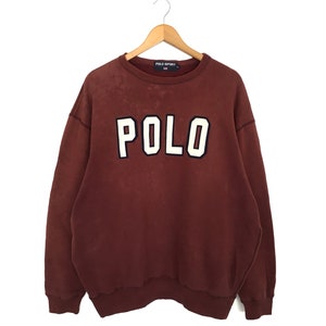Vintage Polo Sport Ralph Lauren Spellout Embroidery Pullover Jumper Sweatshirt Distressed