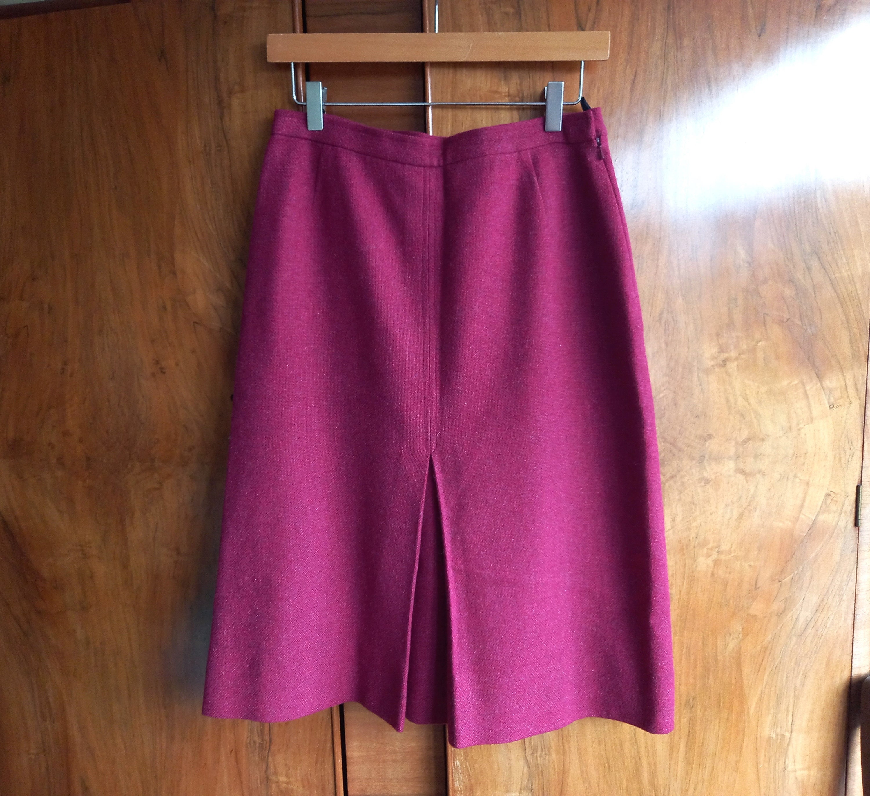 Vintage Retro 1960s Ditto Ditto Raspberry Pink Wool Smart Pleated