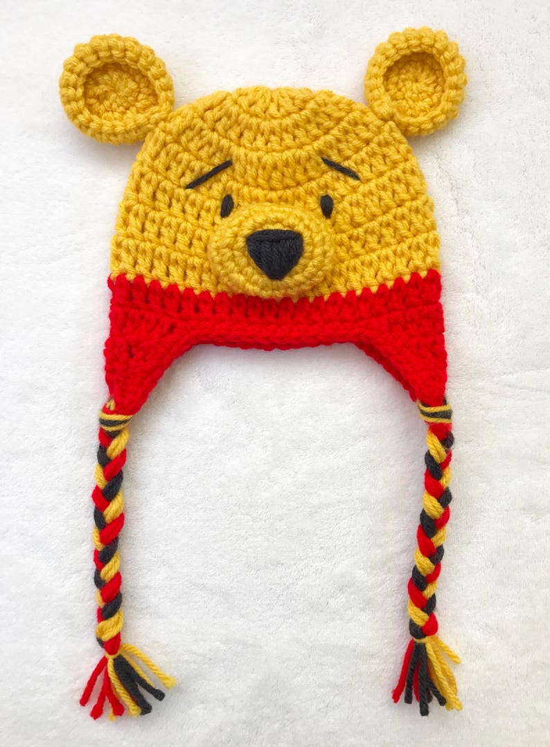 Winnie the Pooh Hat Crochet Hat Newborn Photo Props Crochet Etsy