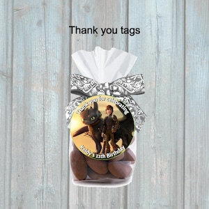 How to train your dragon, Party Supplies, Decoration, Thank you tags