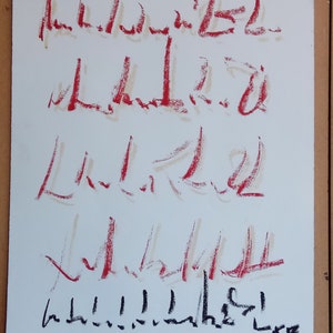 Dipinto astratto originale, disegno astratto, poesia su carta, olio su carta, opera d'arte firmata