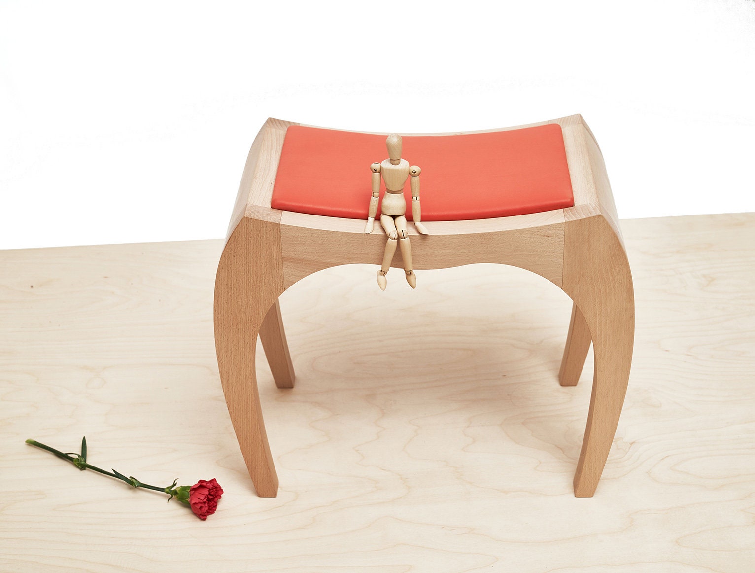 Mid-century stool. Bedroom stool, bathroom stool