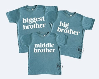 Big Brother Shirt, Biggest Brother Shirt, Middle Brother Shirt, Matching Brother Shirts, New Brother Gift