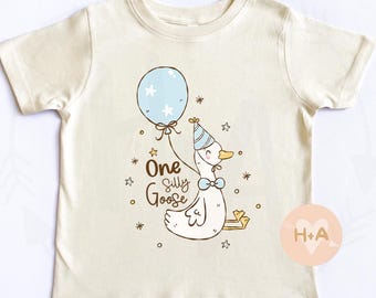 One Silly Goose Birthday Shirt: Boys First Birthday Tee