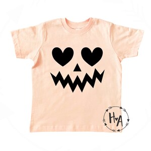 Toddler Halloween Shirt•Kids Halloween TShirt•Pumpkin Heart Eyes•Jack O&#39; Lantern Face Halloween Shirt•Pumpkin Face Shirt•Fall Tee Shirt•Cute