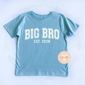 Big Bro Est 2026 T-Shirt, Big Brother Shirt, Brother Announcement Shirt, Sibling Announcement, Pregnancy Announcement, Gift for New Brother