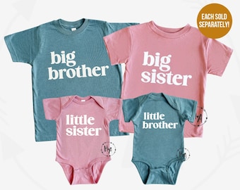 Big Brother Big Sister Shirts, Sibling Shirts, Big Brother Little Sister, Big Sister Little Brother, Sibling Announcement, New Sibling Gift