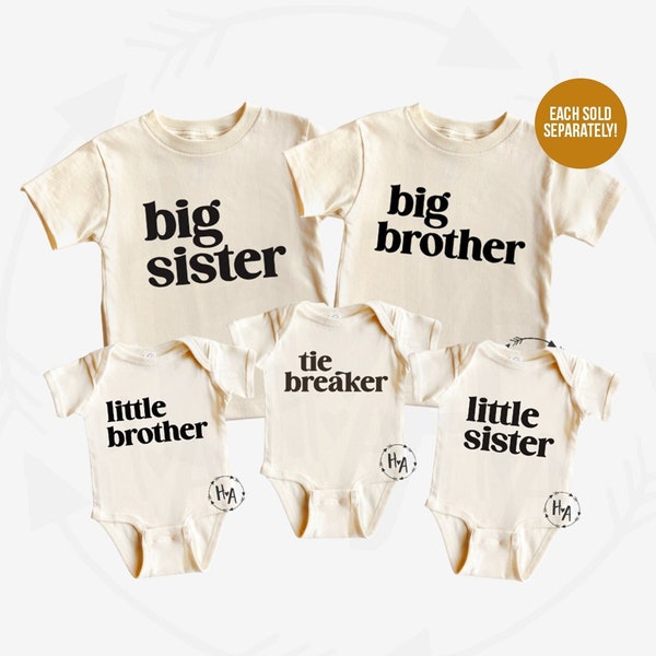 Matching Sibling Shirts, Big Brother Little Brother Shirts, Big Sister Little Sister, Sibling Announcement, Third Baby Announcement, Gift