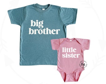 Big Brother Little Sister Shirts, Big Brother Shirt, Little Sister Bodysuit, Big Brother Ankündigung, Baby Sister Ankündigung, Geschenk