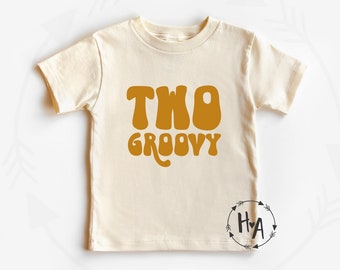 Two Groovy Birthday Shirt, Retro 2nd Birthday Shirt, Toddler Hippie Birthday T-Shirt, Kids 2nd Birthday Shirt