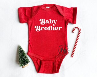 Christmas Baby Brother Bodysuit•Little Brother Baby Bodysuit•Christmas Baby  Announcement•Little Brother•Matching Sibling Shirt•Gender Reveal