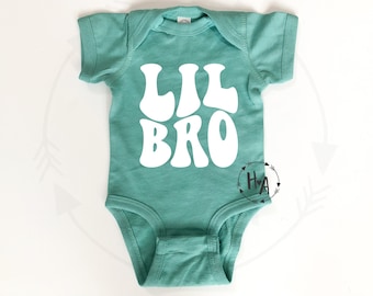 Retro Lil Bro Bodysuit, Little Brother Bodysuit, New Brother Gift, Baby Brother Announcement