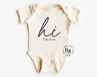 Custom Baby Name Onesie®, Hello I'm Baby Bodysuit, Baby Announcement Onesie®, Baby Name Reveal Bodysuit, New Baby Gift