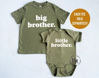 Big Brother TShirt,Little Brother Bodysuit,Matching Brother Shirts,Middle Brother Shirt,Brother Announcement,New Brother Gift,Olive Green