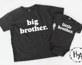 Big Brother Shirt, Little Brother Bodysuit, Matching Brother Tees, New Brother Gift