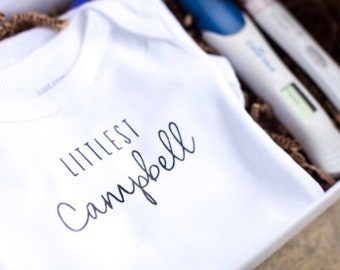 Custom Baby Announcement Onesie®/Bodysuit/Personalized Pregnancy Announcement Onesie®/Going Home Outfit/Baby Boy/Baby Girl/Newborn Gift